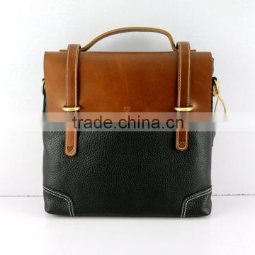 China supplier low price fashion men black genuine leather briefcase