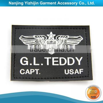 Custom PU Jeans Leather Clothing Labels with Best Leather