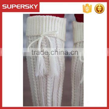 A-11 Over the Knee High Tassel Knit Chunky Boot Socks Women Chunky Knit Leg Warmers Knitted Thigh High Boot Socks photo-2