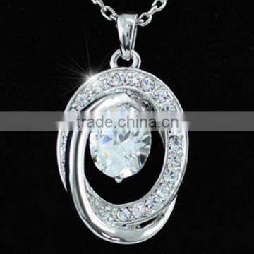 zircon 18k white gold necklace