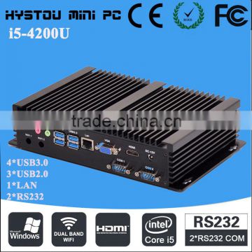 Fanless rugged industrial computer compact mini pc 12v 4G RAM 64G SSD embedded with Win7 ubuntu mini pc