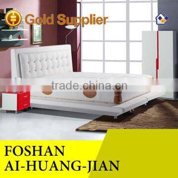 cheap white leather bed,white modern leather bed,white leather diamond bed