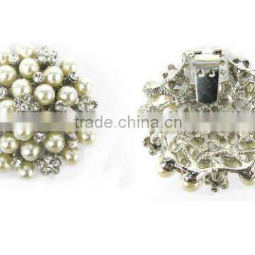 wholesale elegant rhinestones faux pearls shoe clip accessories for bridal wedding <DSCA4257>
