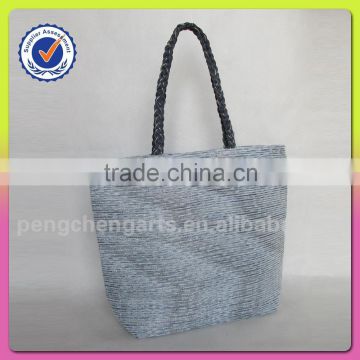 Women 's beach bag paper straw woven handle