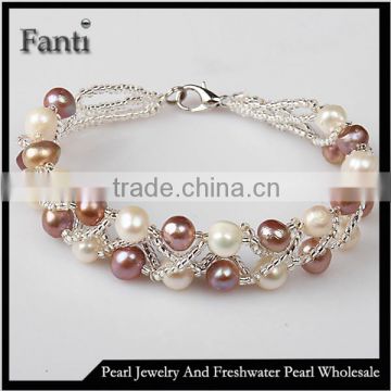 Multi color pearl bracelet/cheap pearl bracelet wholesale