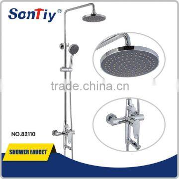 Durable deck mounted single handle hot and cold water shower set