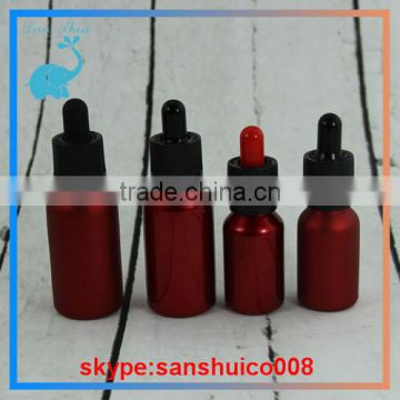 electroplating red glass dropper bottle 30ml empty bottle for olive oil