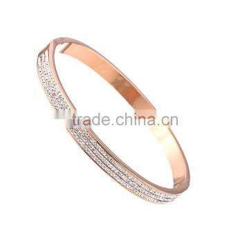 Fashion Vacuum Gold Stainless Steel Diamond Bangle photo-6