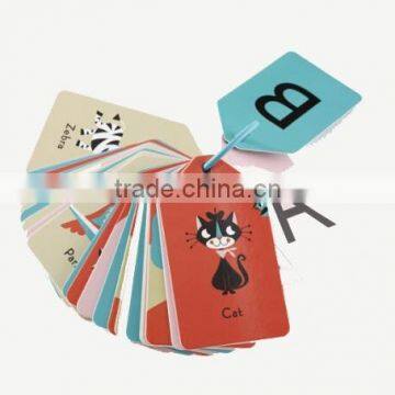 Hot sale learning flash card printing with hole