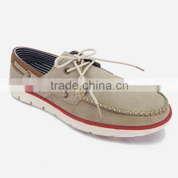 Lace up casual men leather shoes grey wholesale popular loafer