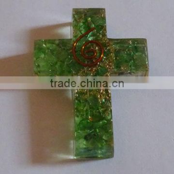 Green Orgone Cross Shape Pendant : Wholesaler Manufacturer