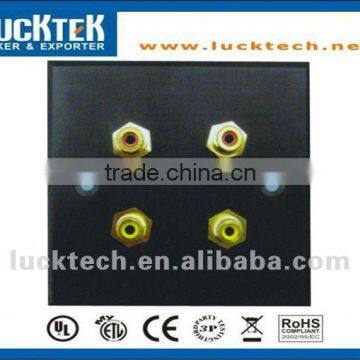Black brush aluminum wall mounted plate with Audio data