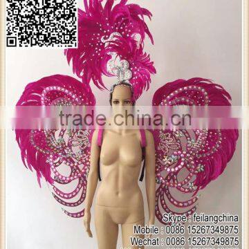 Factory Selling Cheap Samba Party Costume Showgirl Stunning Rooster Feather Costume                        
                                                Quality Choice