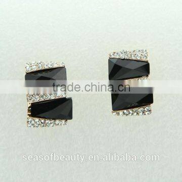 Unique screw flat back metal stud earrings