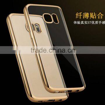 Luxury Ultra Thin Transparent Soft Chrome Electroplating TPU Case for Samsung Galaxy S7 S7edge