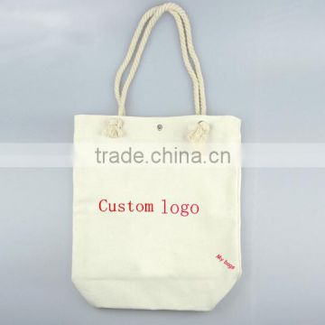 8N Cotton Canvas Bag Rope Handle Blank Canvas Shopping Bag White Canvas Bags