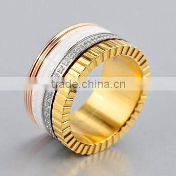 Gold Plated Jewelry Sets Wholesale Rotating Ceramic Diamond Fashion Cheap New Model Latest Wedding Ring