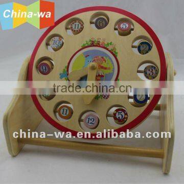 wooden clock model toy for children's time recognition