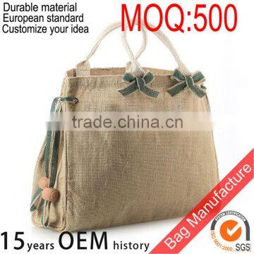 custom ladies used jute bag for shopping with custom logo                        
                                                Quality Choice
