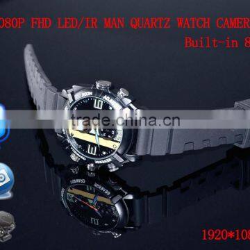 HD1080P Night Vision smart watch with camera bulit in 4GB/8GB/16GB hd dvr camera watch driver