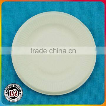 Sugarcane Pulp White Flower Rim Plate