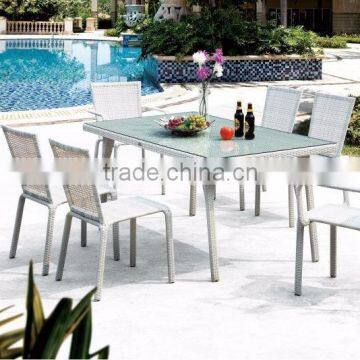 Hot Sale Synthetic Rattan Dining Set -Wicker Dining Set Furniture (1.2mm alu frame powder coated,5cm thick cushion)