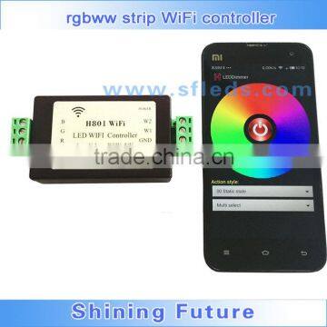 rgbww strip WiFi controller,1 port control 200 lights,communicate with Android phone via WLAN to dim,output 5 routes RGBWW data