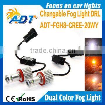 Hot Sell 20W USA CR LED Fog Light Dual Color H8/H10/H11/9005/9006/H16 Color Changing Fog Lamp Canbus Headlights for VW for Golf5 photo-4