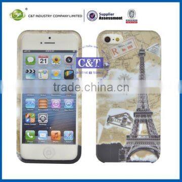 High Quality TPU with Eiffel Tower Pattern for iphone 5 case