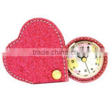 new design PU leather ce travel alarm clock