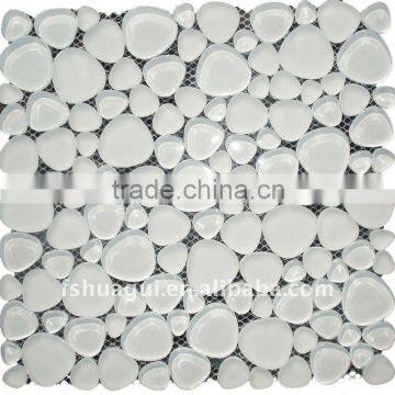 Ultrawhite/super white triangle glass mosaic tiles HG-R8014