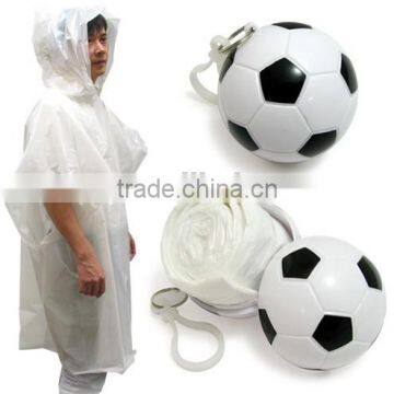 Disposable Cheap PE Rain Poncho With Ball For Promotion