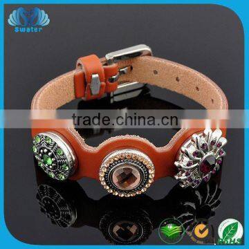 Promotions Leather Bracelet Snap On Jewelry