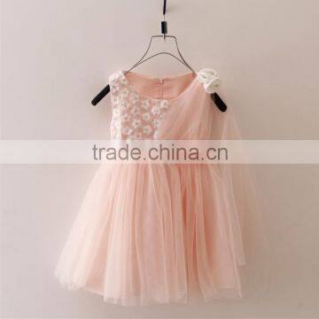 white / peach girls party dresses free shipping