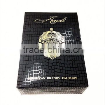 2014 good quality black red wine box with gold satin lining