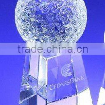 pure crystal golf ball with base for desk decorations(R-0740