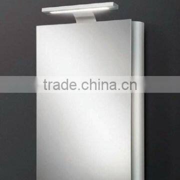 High-end LED illuminated single door aluminium cabinet with mirror door shaver socket