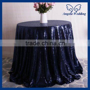 SQN021D Many colors available Custom made beaded metalic dark navy blue sequin table cloth