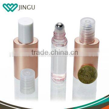 10ml transparent plastic roll on bottle with stainless steel roller