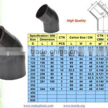 PE Pipe Fittings Water Supply SDR17