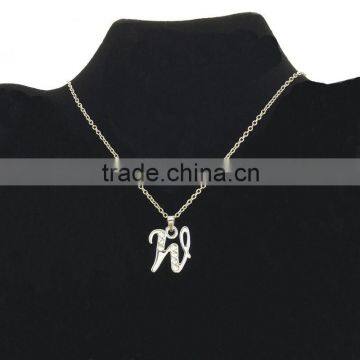 Hot Selling W letters Necklace, Alphabet W charms Necklace wholesale