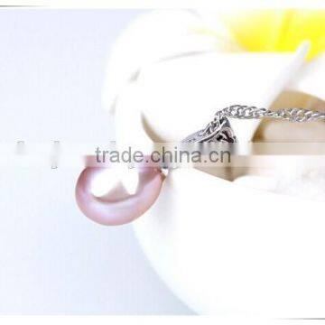 purple Fresh water pearl silver necklace