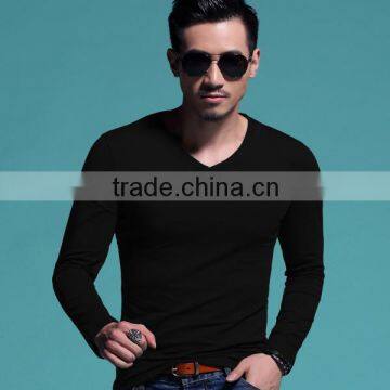 2016 Fashion Men T Shirt long Sleeve O-Neck T-shirt Cotton V-neck men's T-shirt