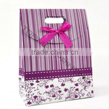 Die-cut Handle Purple Small Paper Bags