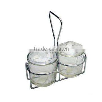 2-hole wire condiment jar holder