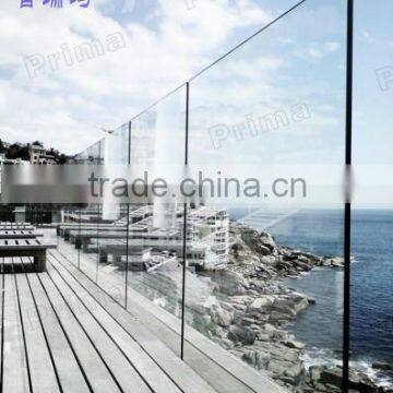 Frameless tempered glass balustrade design/tempered and laminated glass balustrade/railing(PR-B43)