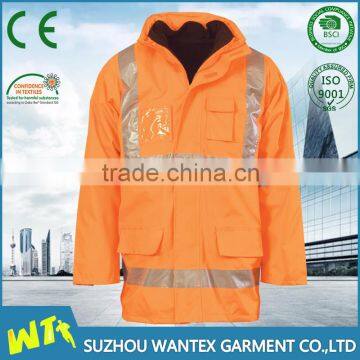 100% polyester refelctive working winter waterproof jacket parka