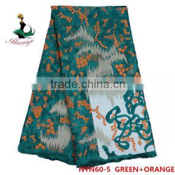 Haniye 2016 Fashion African Wedding Dress Embroidered Net Lace /tulle Lace Fabric/NYN60 photo-4