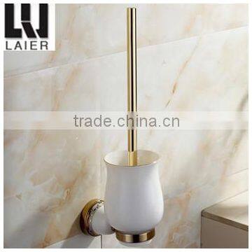 2015 new design gold ceramic bathroom accessories set toilet brush 11750