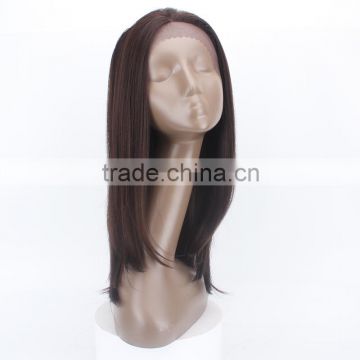 ombre color in stock 24INCH F SILK STRAIGHT for balck women girl heat resistant fibre ear to ear lace frontal synthetic wig